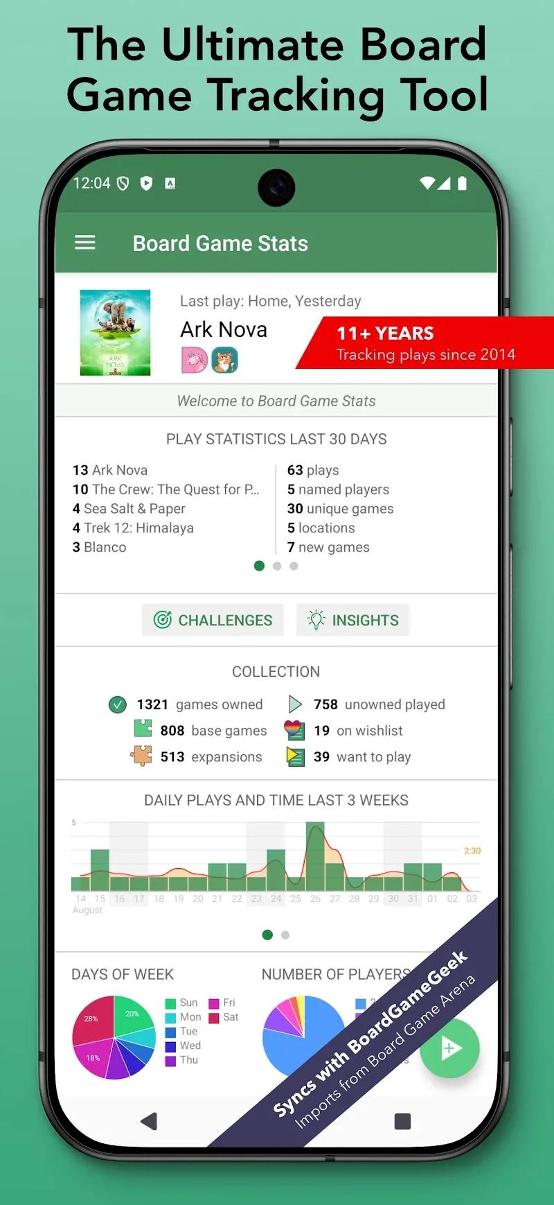 Board Game Stats Screenshot 1
