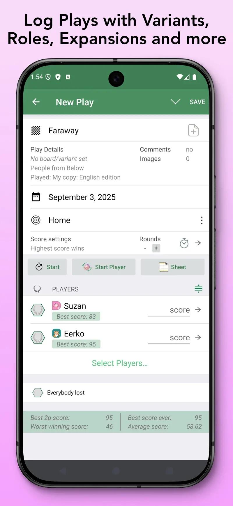 Board Game Stats Screenshot 3