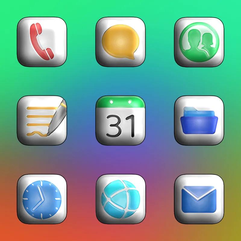 Glossy 3D - Icon Pack Screenshot 1
