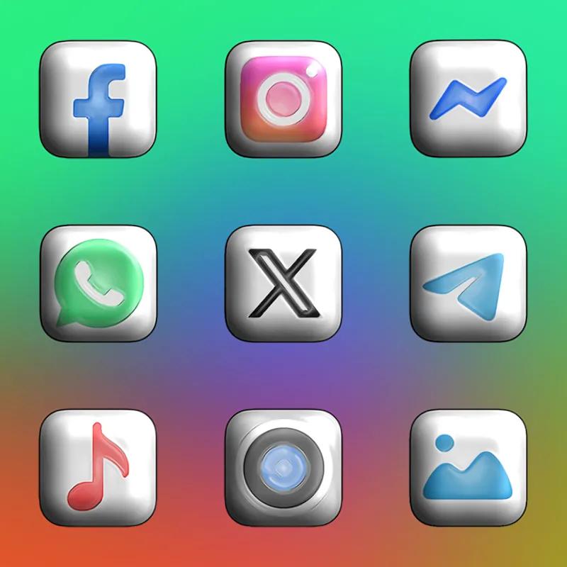Glossy 3D - Icon Pack Screenshot 2