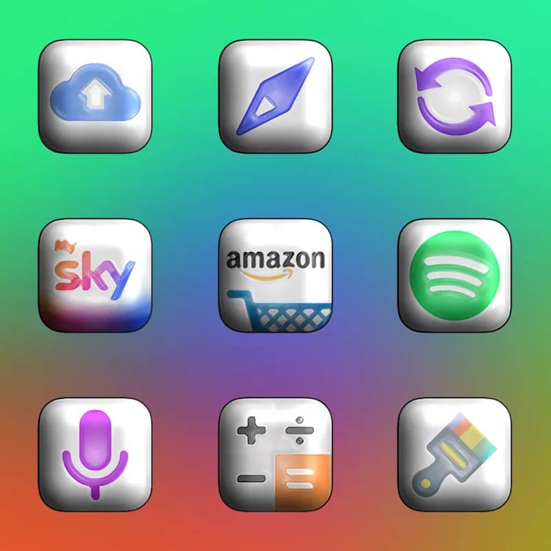 Glossy 3D - Icon Pack Screenshot 5