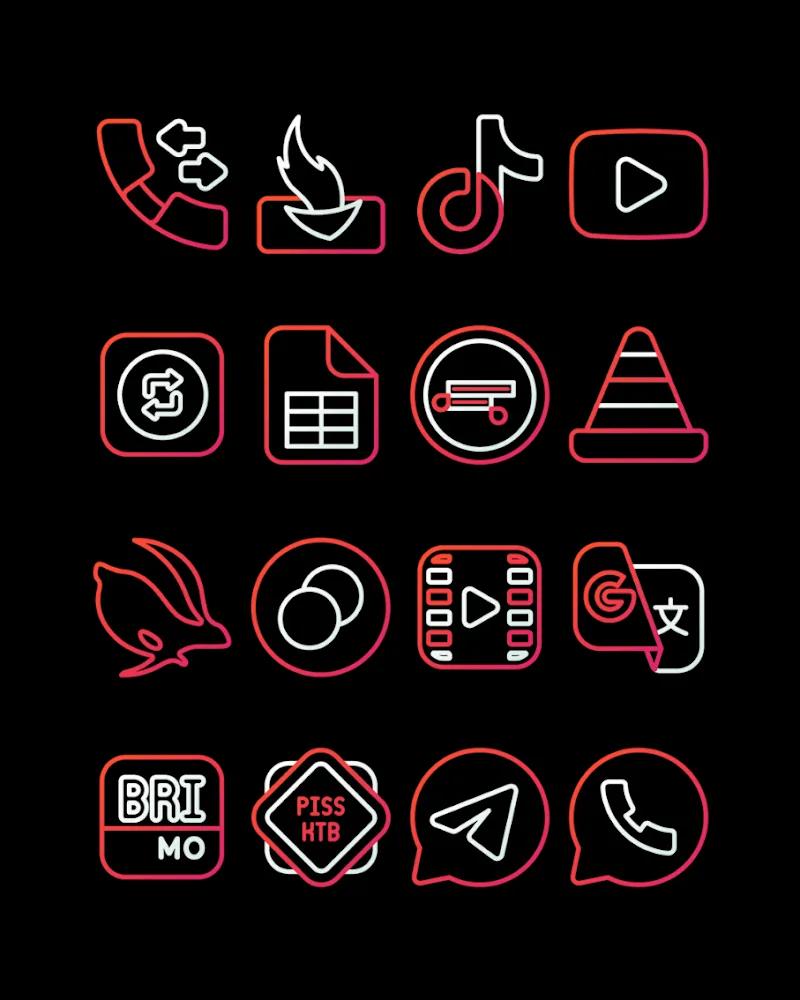 RoseLine Red - Icon Pack Screenshot 1