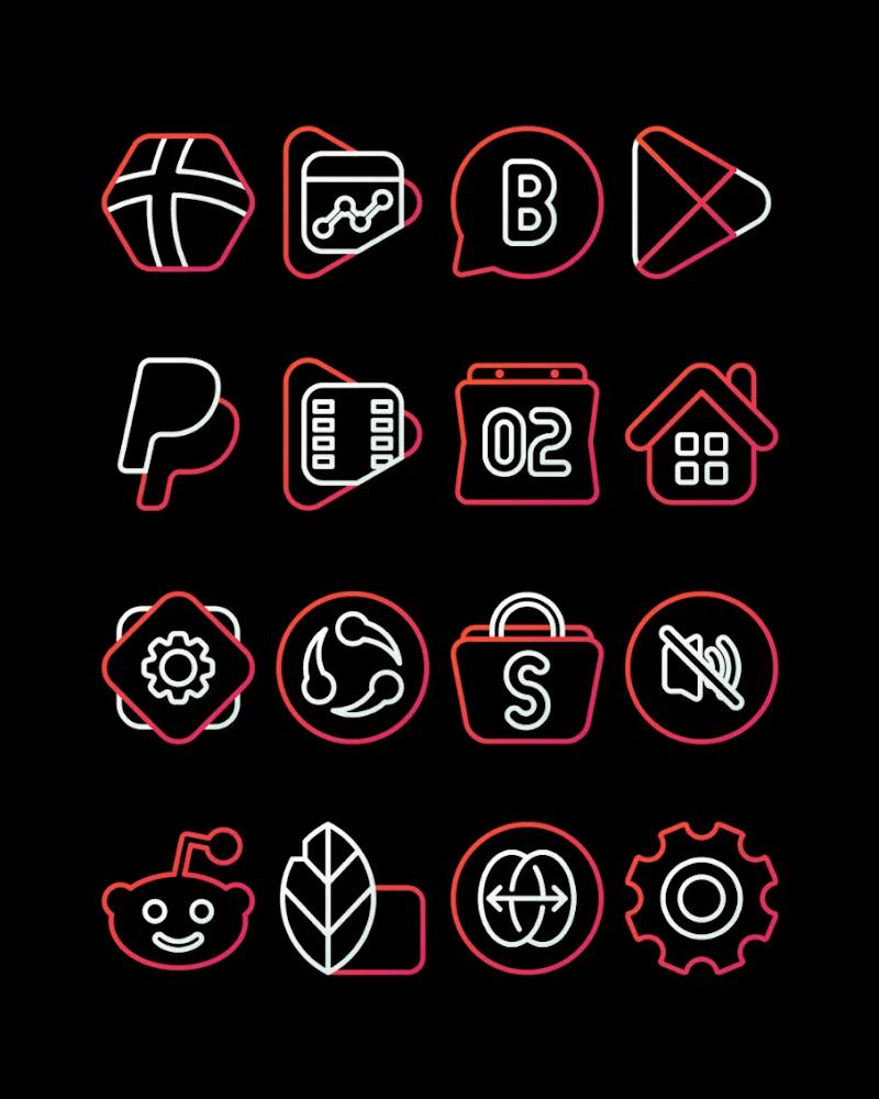 RoseLine Red - Icon Pack Screenshot 2