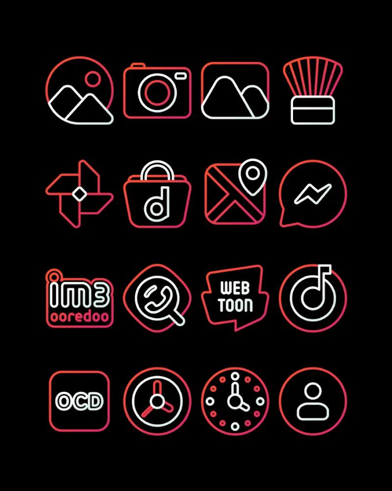 RoseLine Red - Icon Pack Screenshot 3