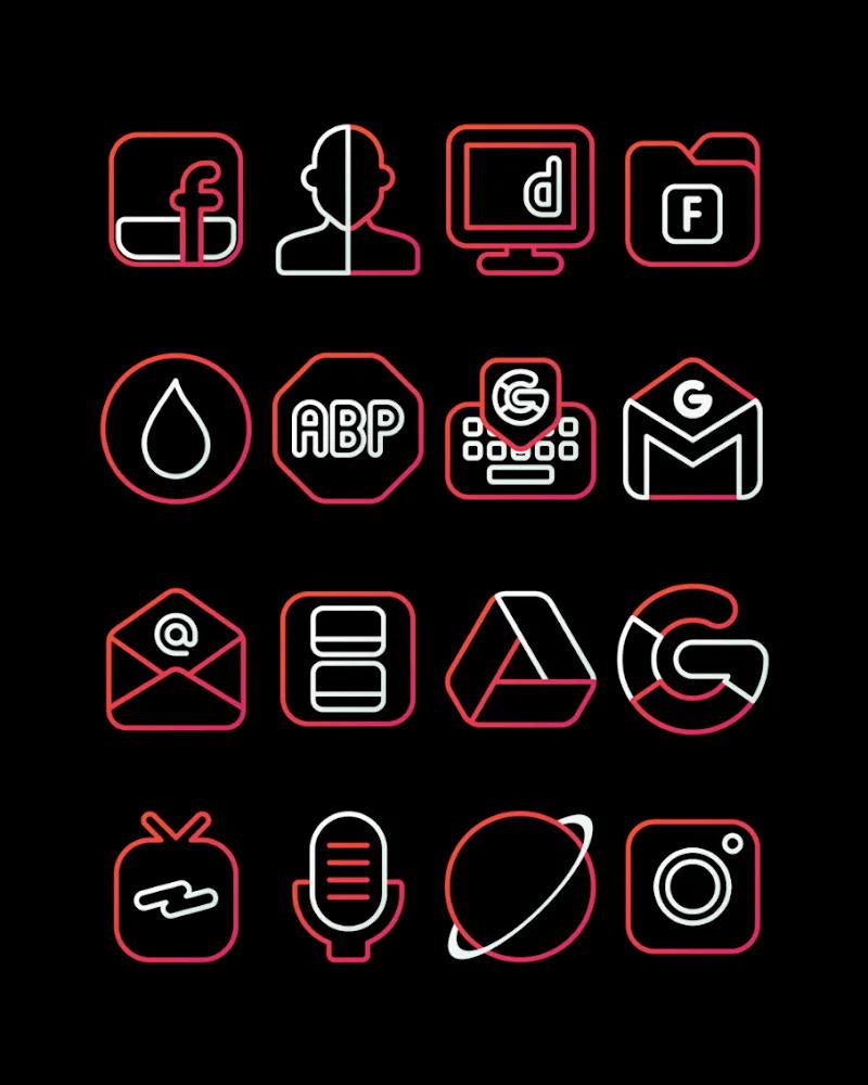 RoseLine Red - Icon Pack Screenshot 4
