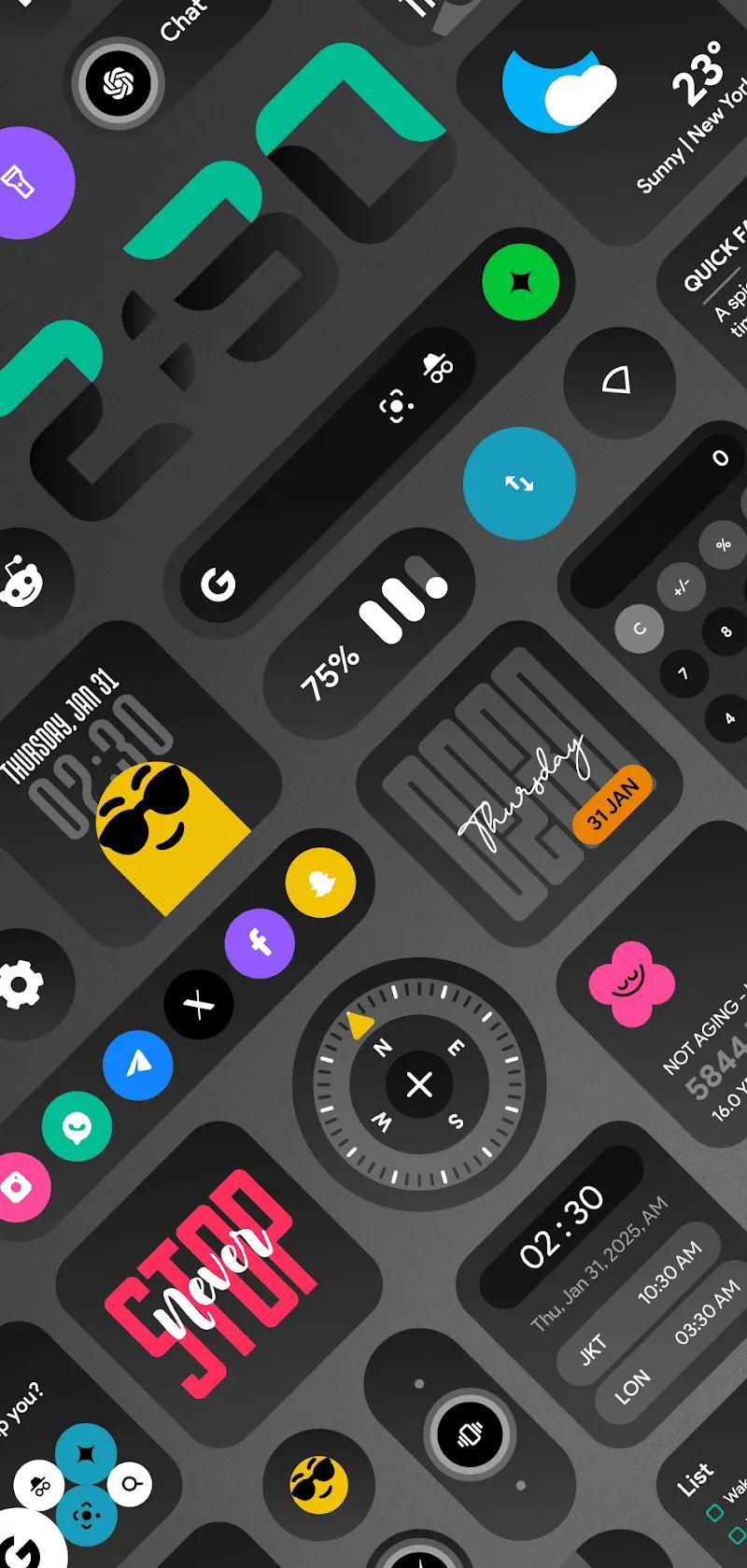 DarkGlass Widgets Screenshot 2