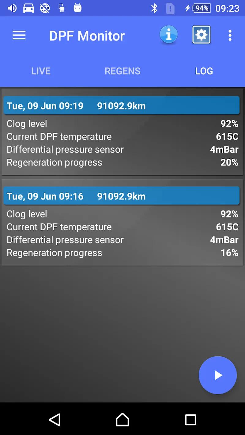 DPF Monitor Screenshot 3