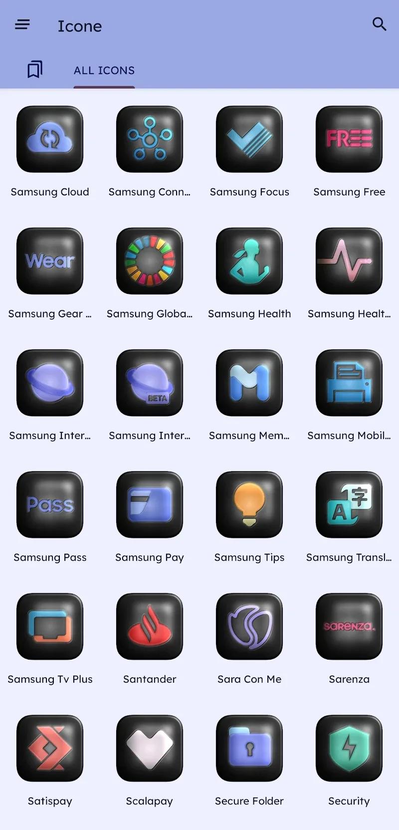 Glossy Dark 3D - Icon Pack Screenshot 3