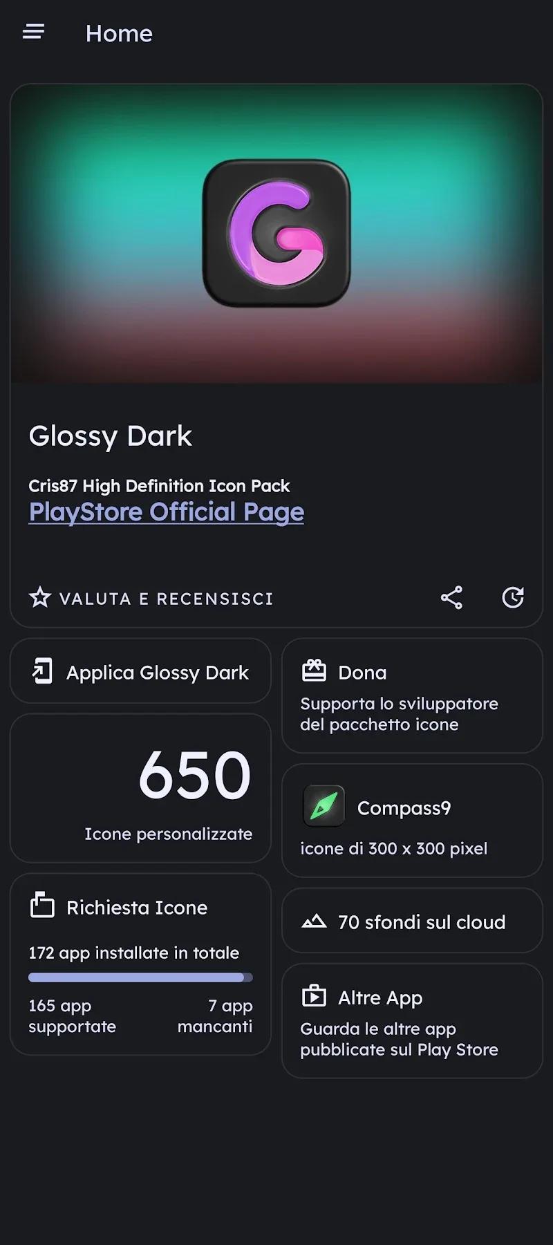 Glossy Dark - Icon Pack Screenshot 1