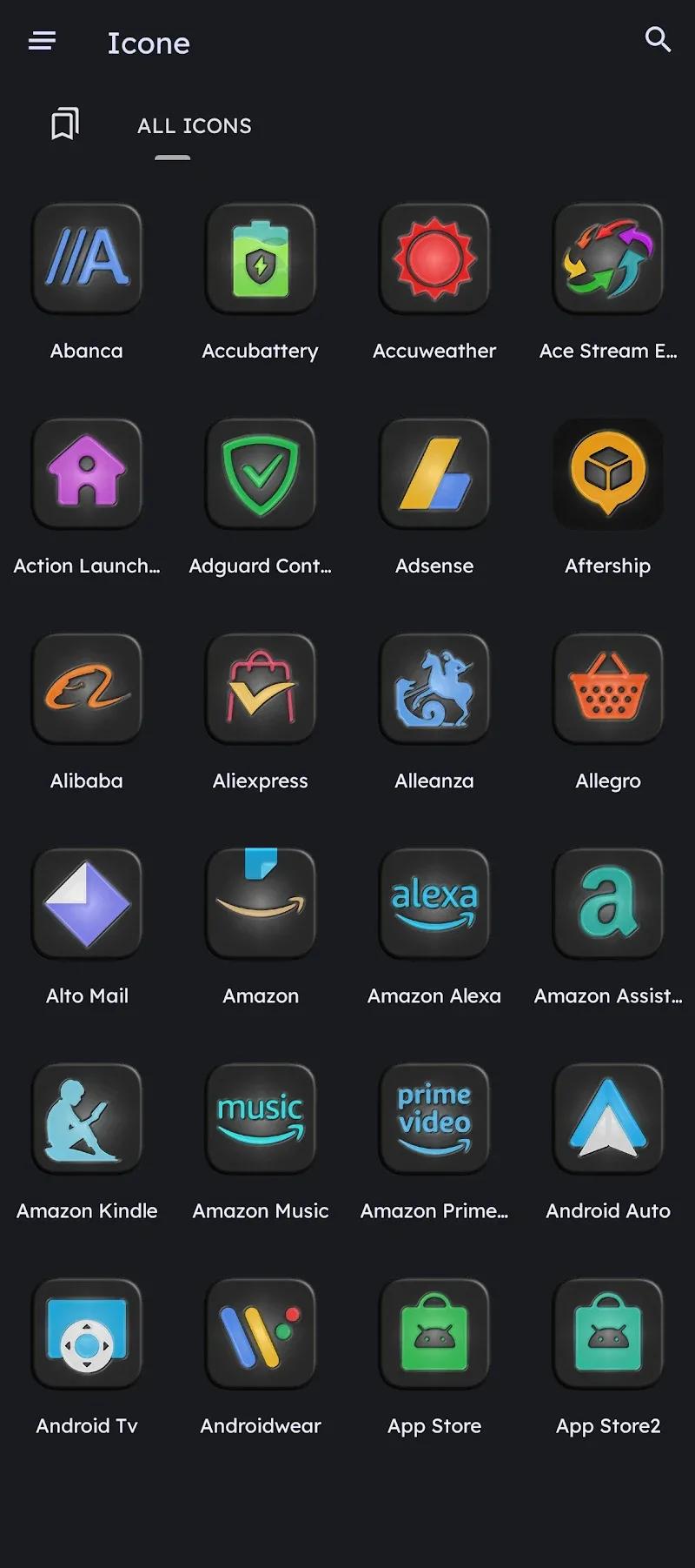 Glossy Dark - Icon Pack Screenshot 2