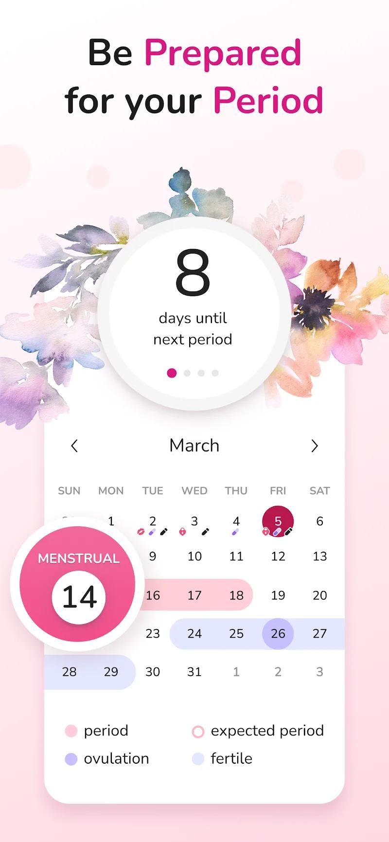 Period Tracker and Calendar Screenshot 2