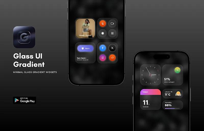 Glass UI Gradient KWGT Screenshot 1