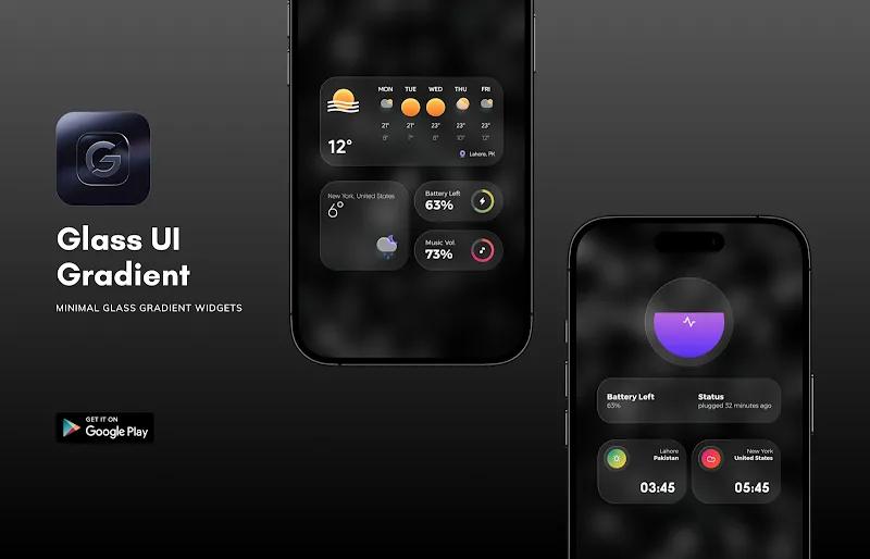 Glass UI Gradient KWGT Screenshot 3