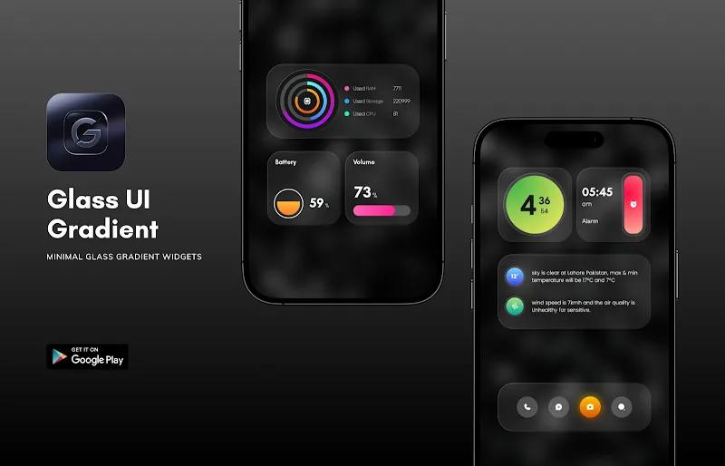 Glass UI Gradient KWGT Screenshot 4