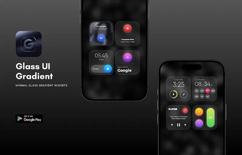 Glass UI Gradient KWGT Screenshot 5