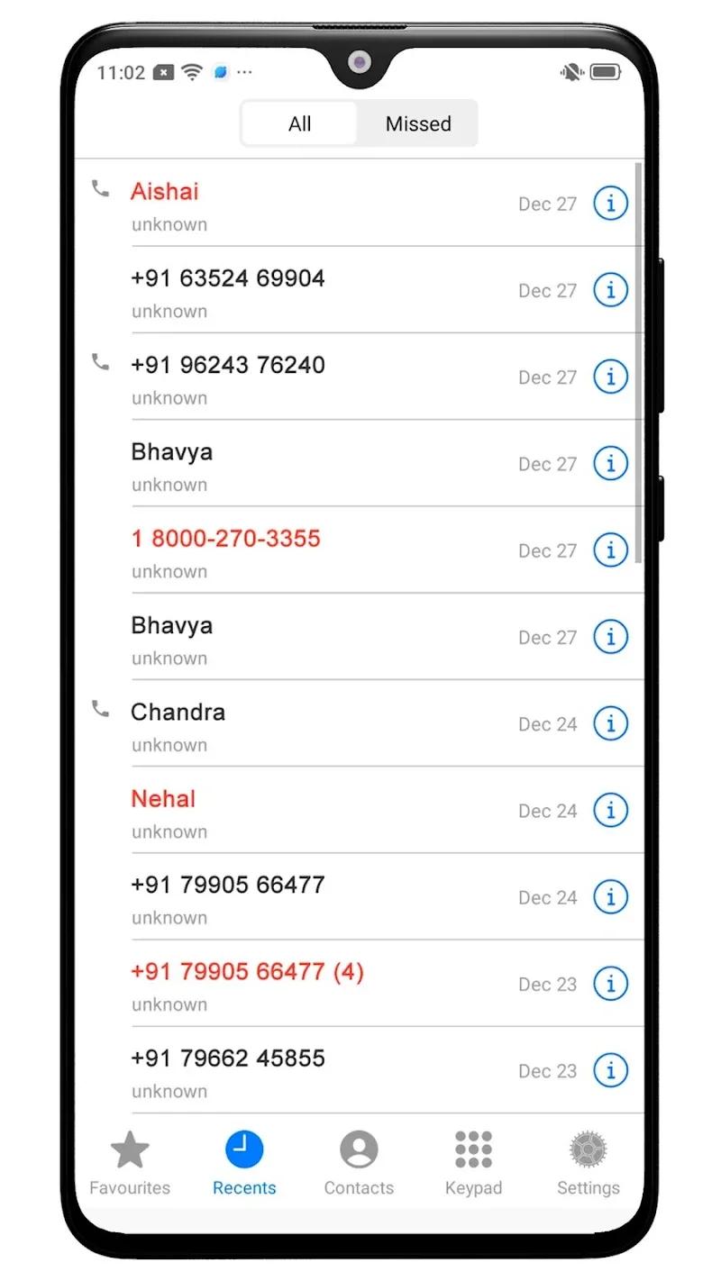 iCall Dialer Contacts & Calls Screenshot 2