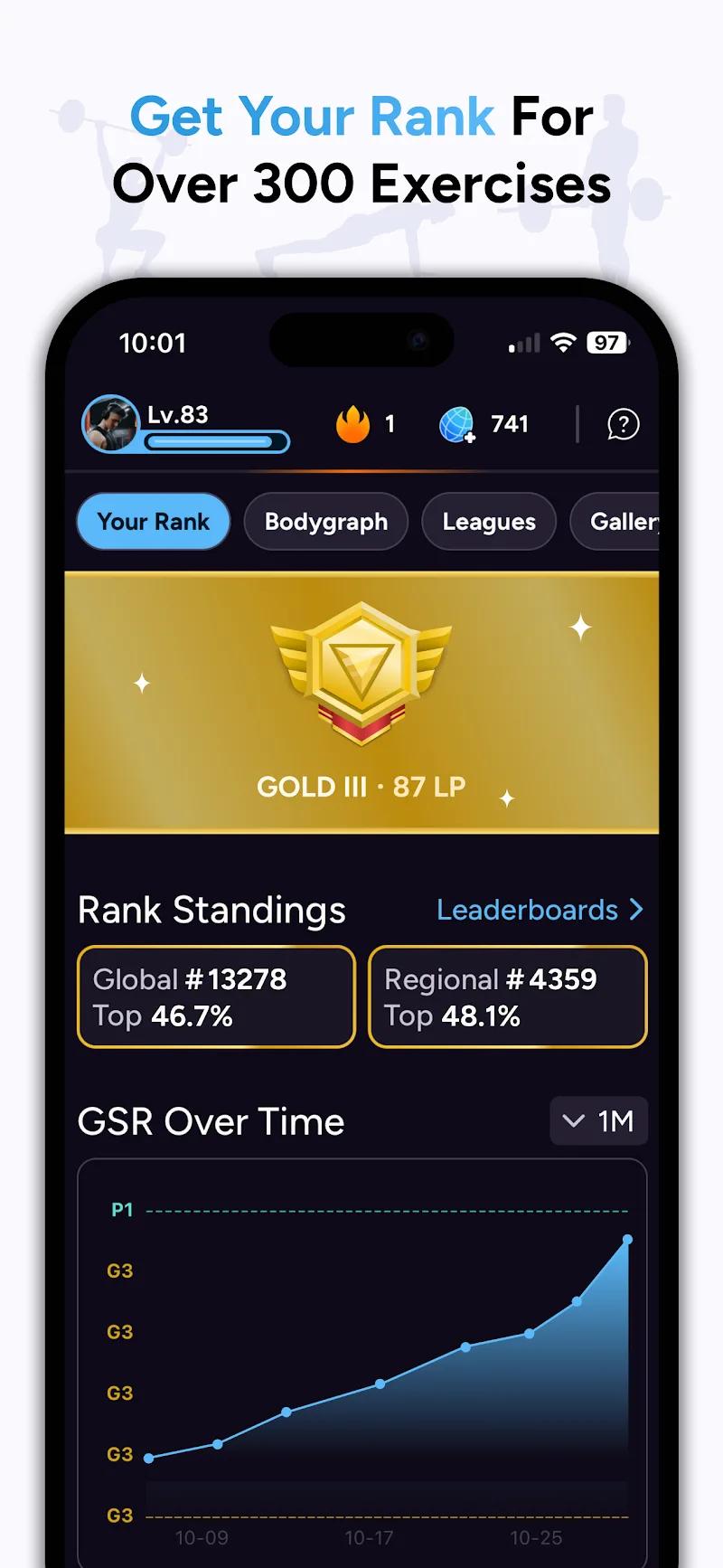 Liftoff - Ranked Gym Workouts Screenshot 1