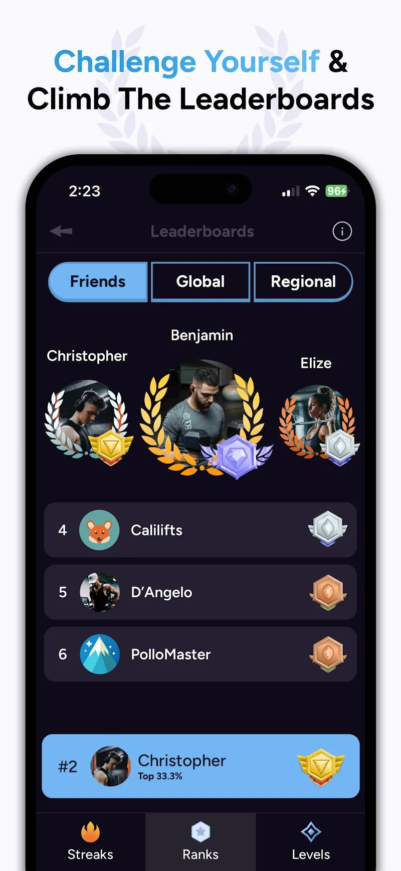 Liftoff - Ranked Gym Workouts Screenshot 3