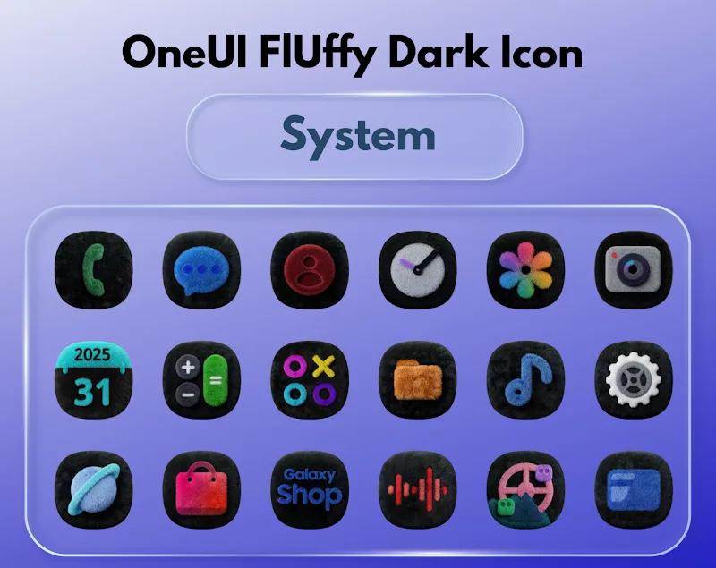 OneUI Fluffy Dark Icons Screenshot 1
