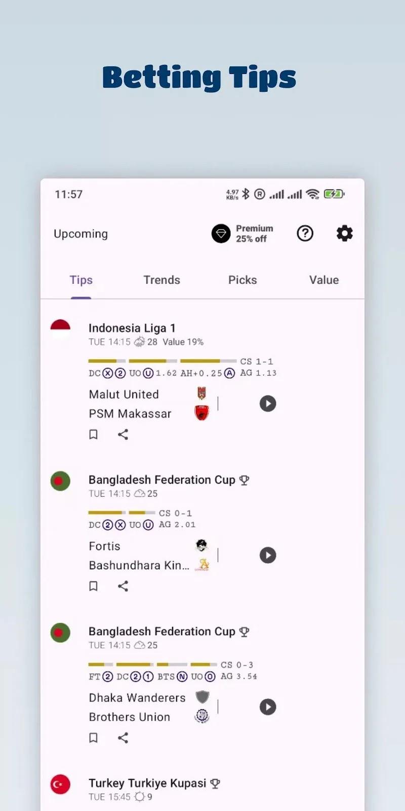 Soccer Betting Tips Screenshot 1