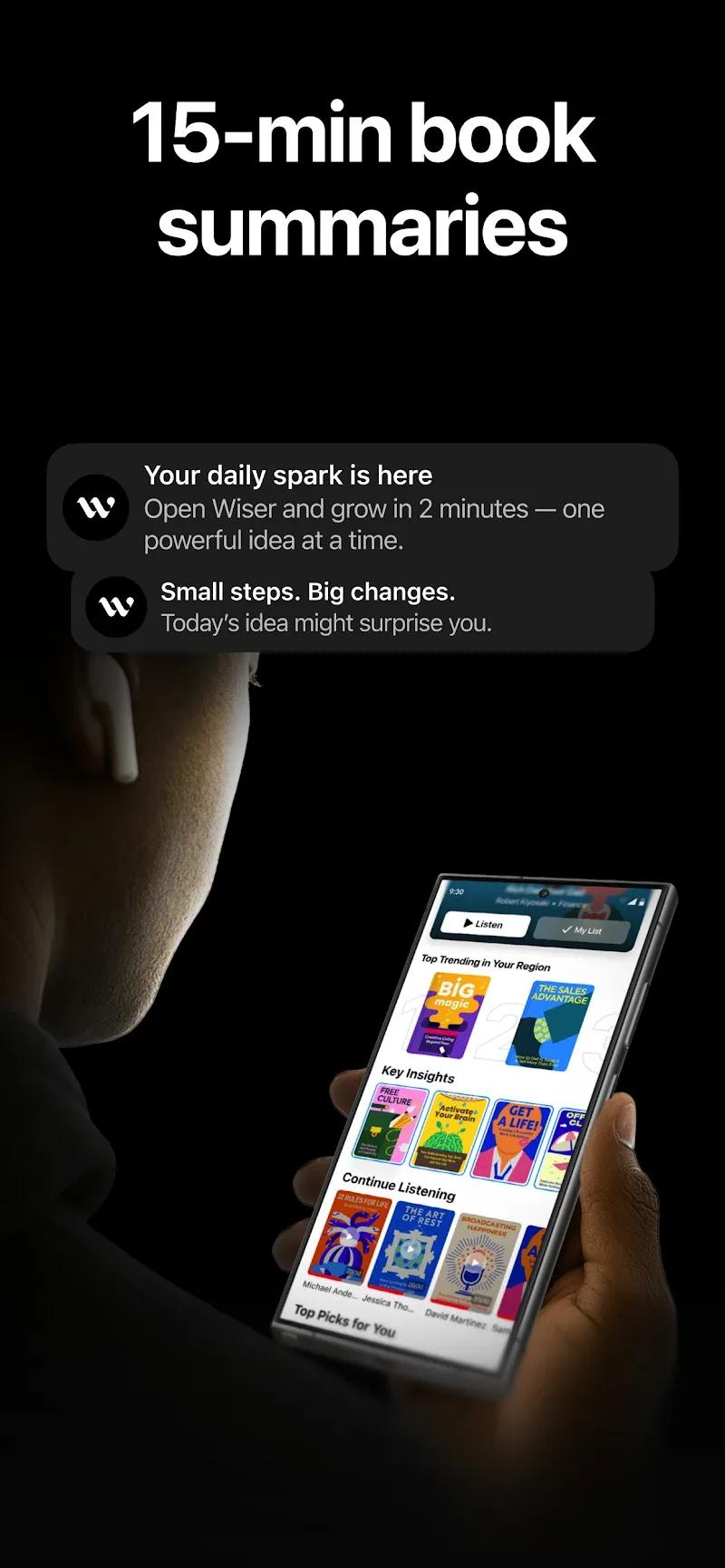 Wiser - 15 minutes Audio Books Screenshot 2