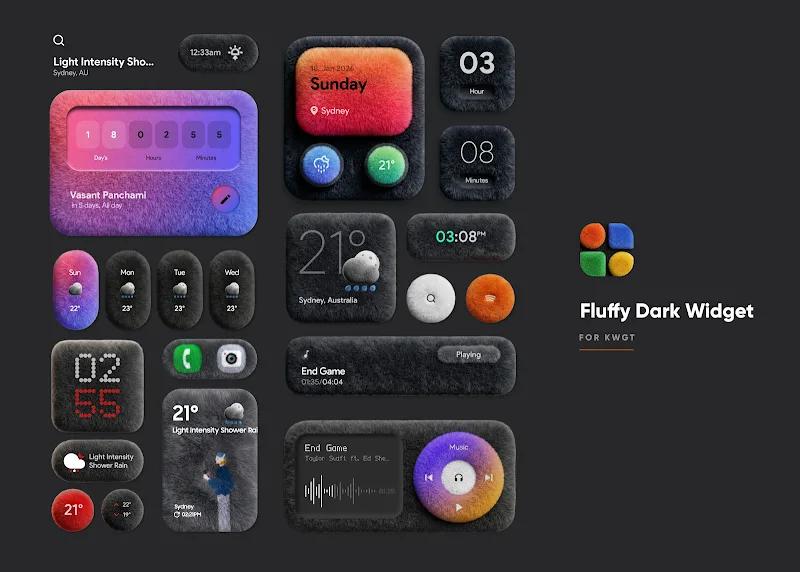 Fluffy Dark Widget Screenshot 1