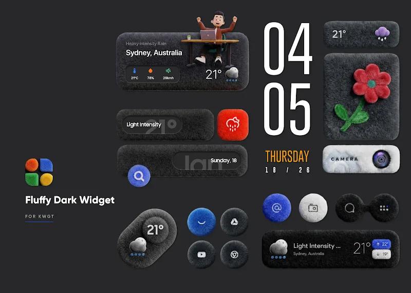 Fluffy Dark Widget Screenshot 3