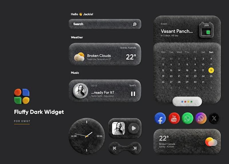Fluffy Dark Widget Screenshot 4