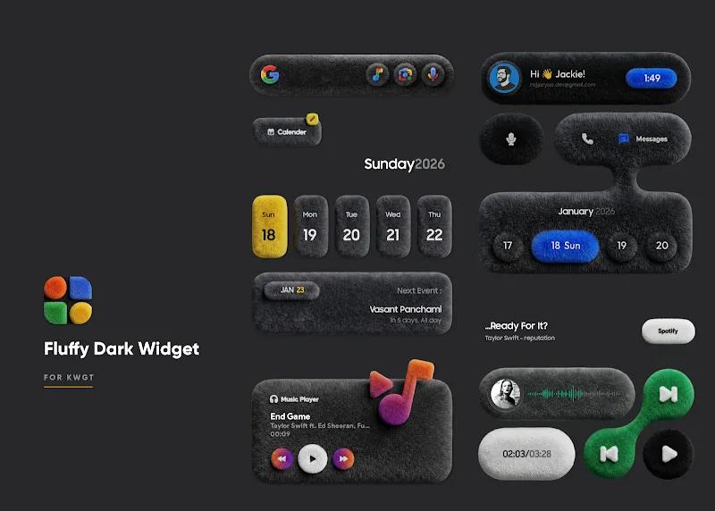 Fluffy Dark Widget Screenshot 5