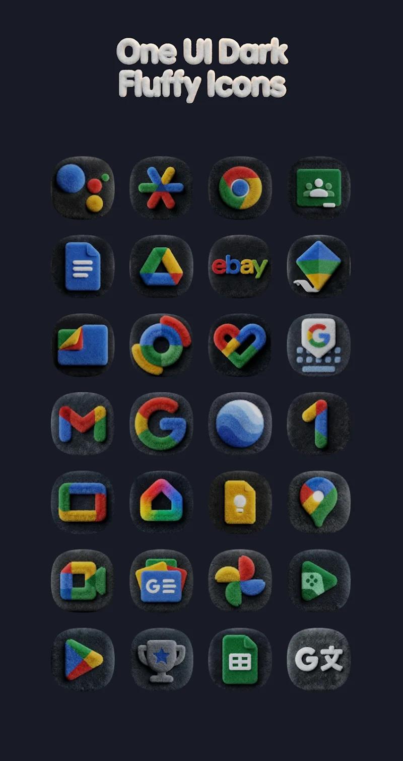 OneUi Dark Fluffy Icons Screenshot 1