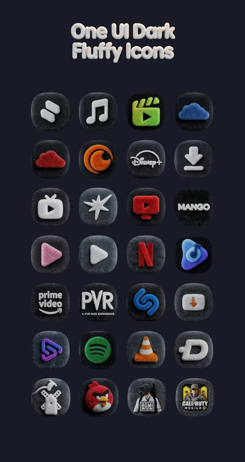 OneUi Dark Fluffy Icons Screenshot 2