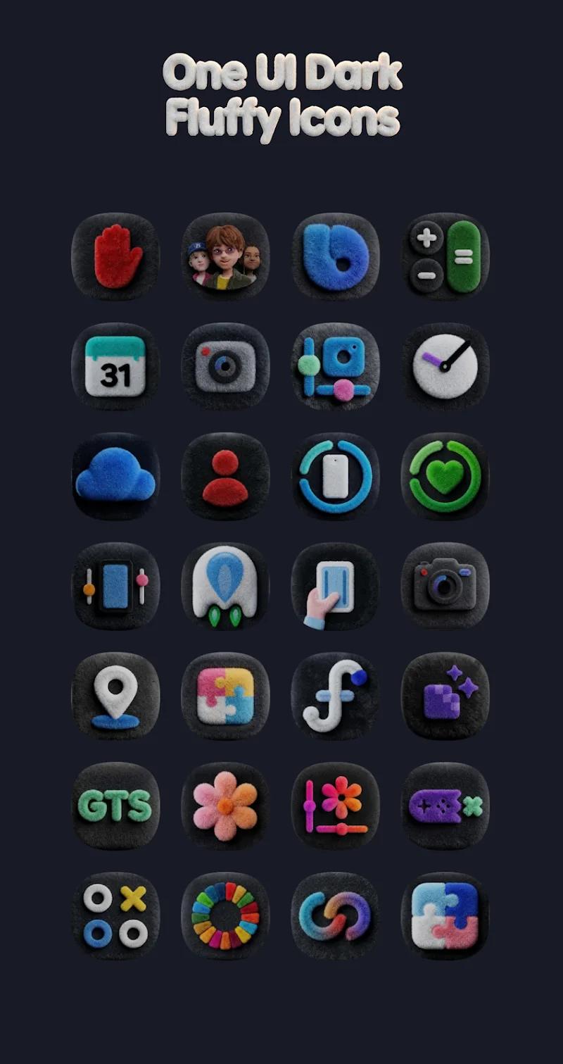 OneUi Dark Fluffy Icons Screenshot 3