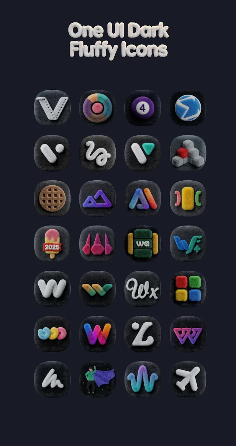 OneUi Dark Fluffy Icons Screenshot 5