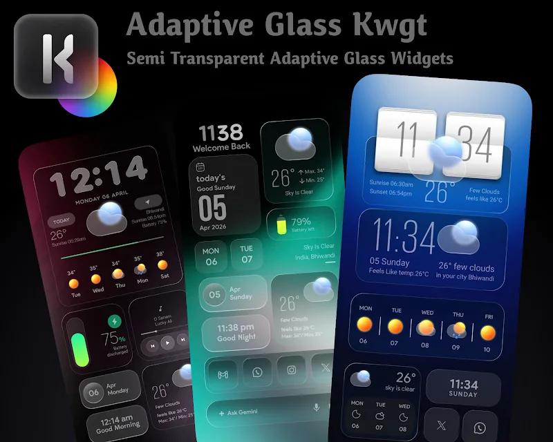 Adaptive Glass KWGT Screenshot 1