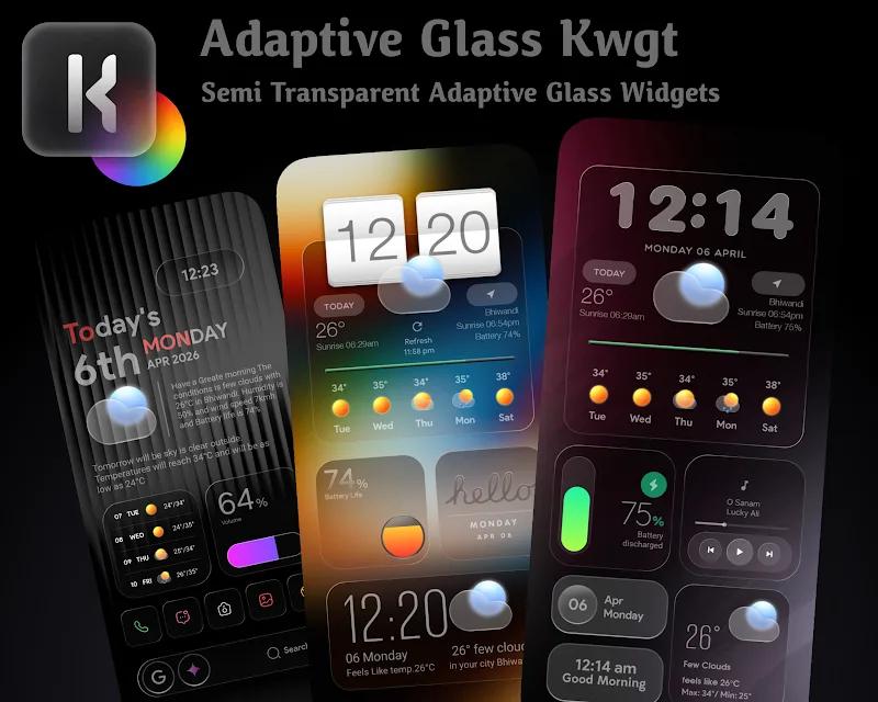 Adaptive Glass KWGT Screenshot 2