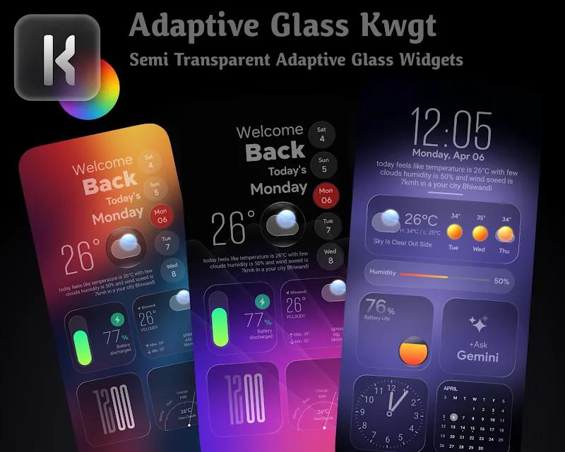 Adaptive Glass KWGT Screenshot 3