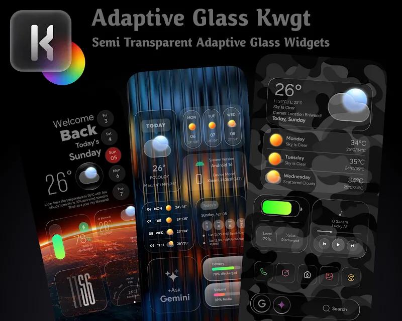 Adaptive Glass KWGT Screenshot 4