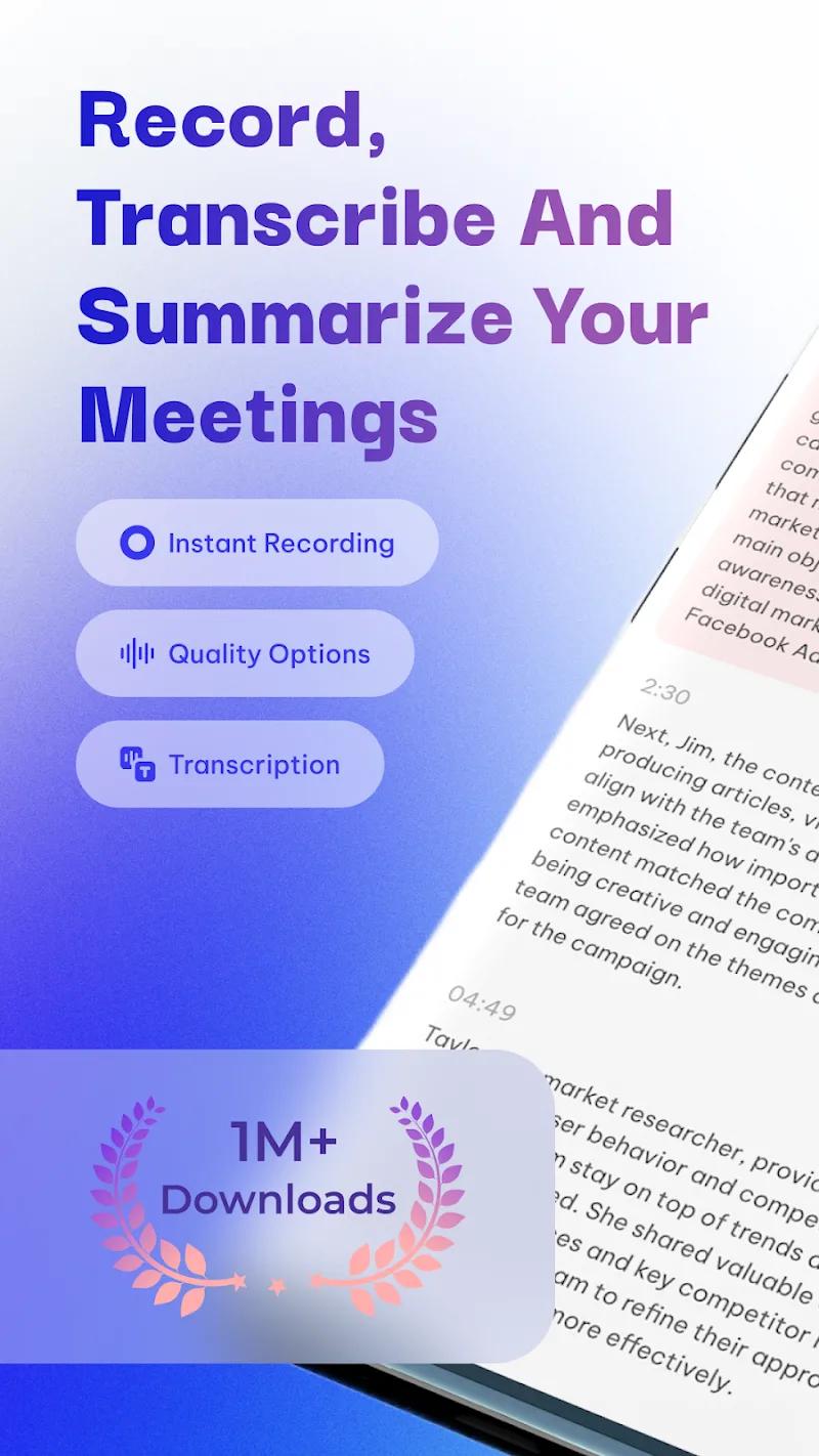Voice Recorder & AI Transcribe (VoiceTap) Screenshot 1