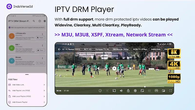 IPTV DRM Stream Player (Video) Screenshot 1