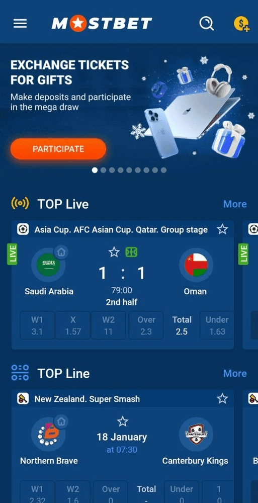 Mostbet Screenshot 2