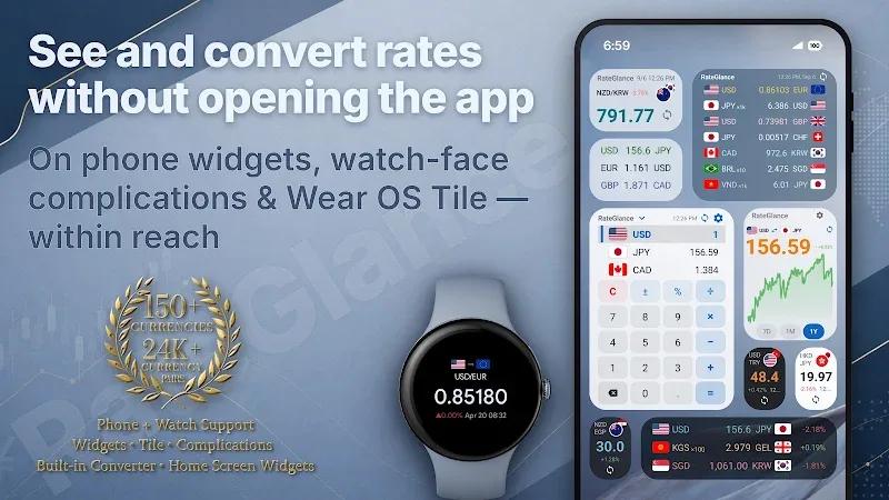 RateGlance - Currency Widget Screenshot 1
