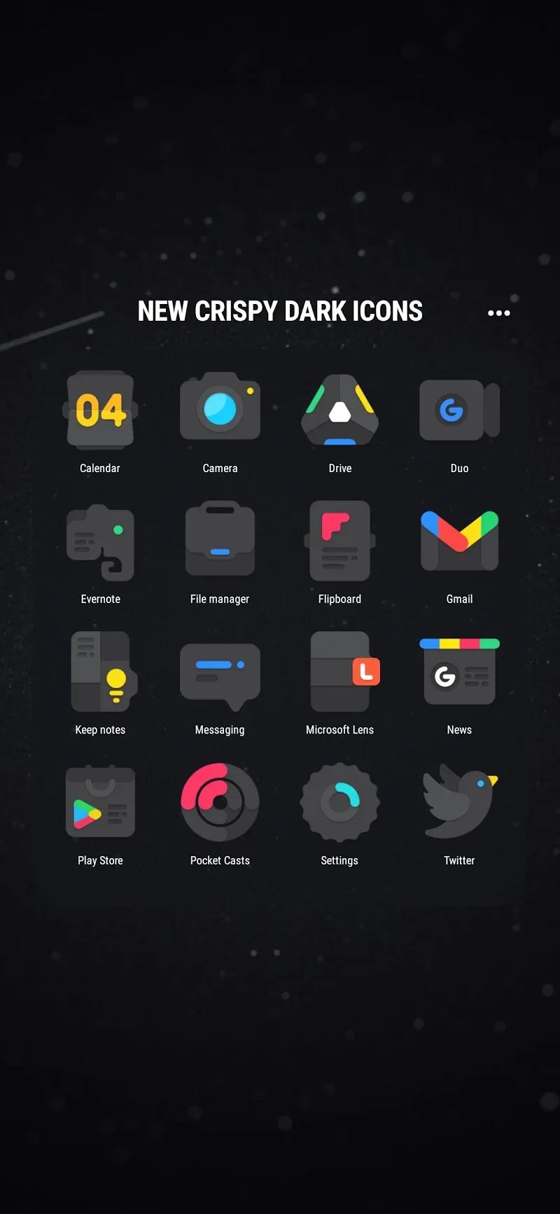 Crispy Dark Icon Pack Screenshot 1
