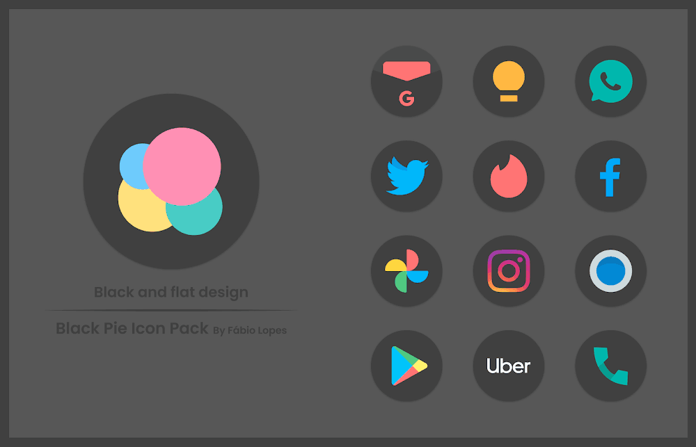 Black Pie - Icon Pack Screenshot 4