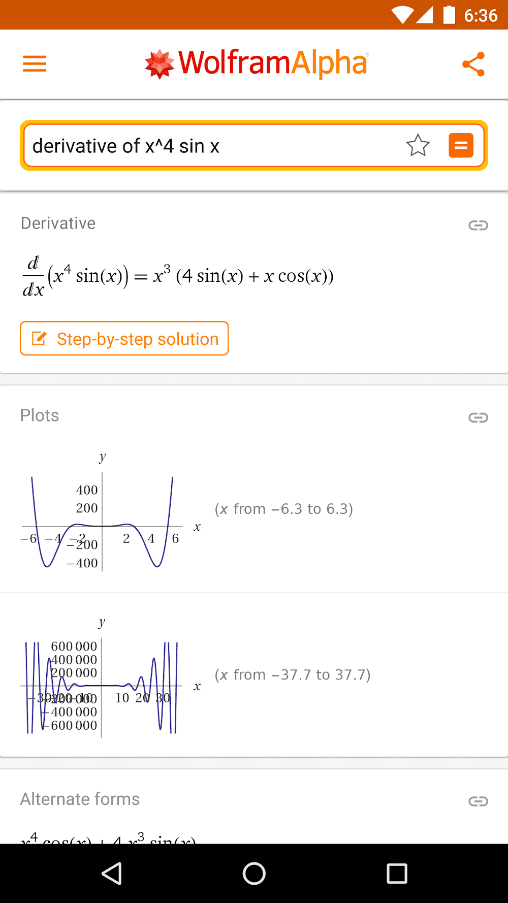 WolframAlpha Screenshot 1