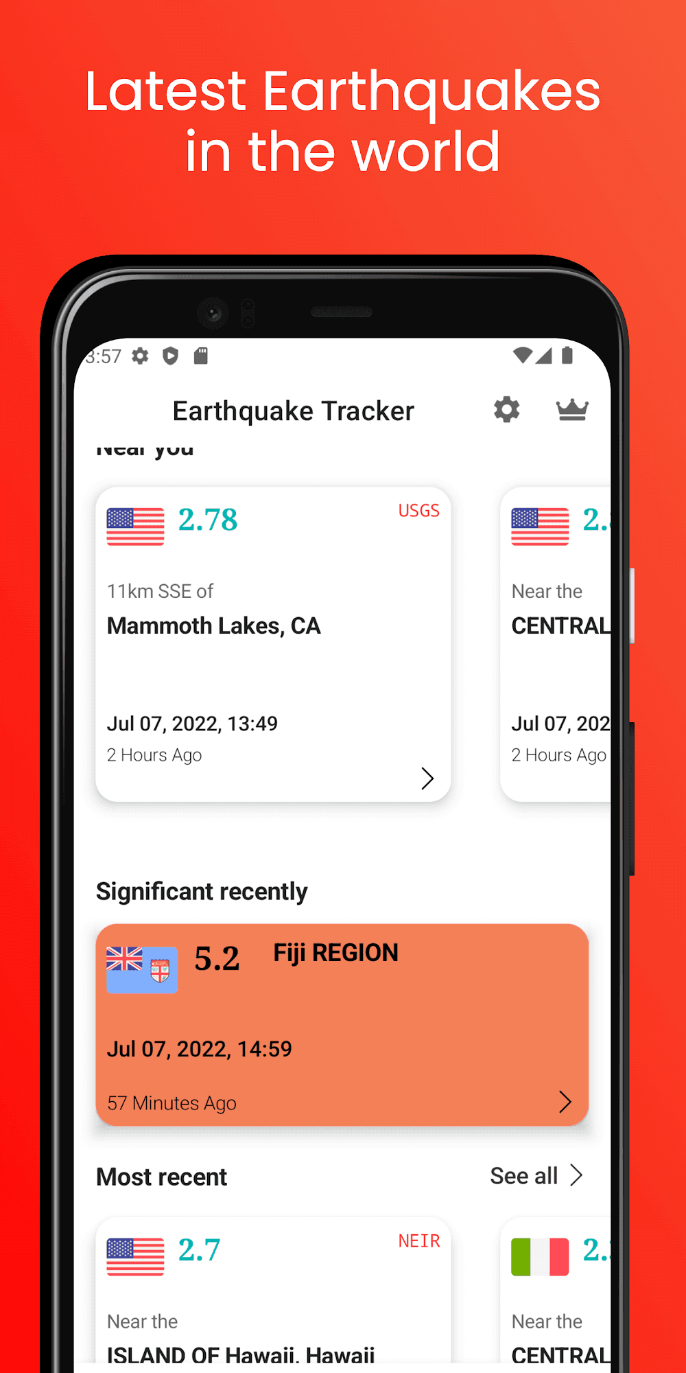 Earthquake Tracker Screenshot 1