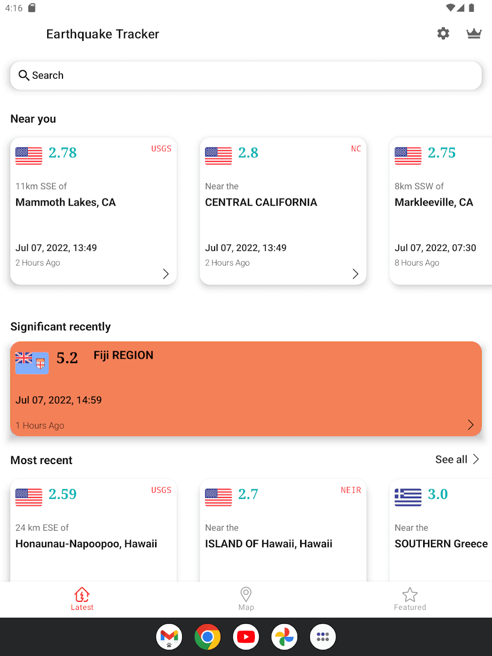 Earthquake Tracker Screenshot 6