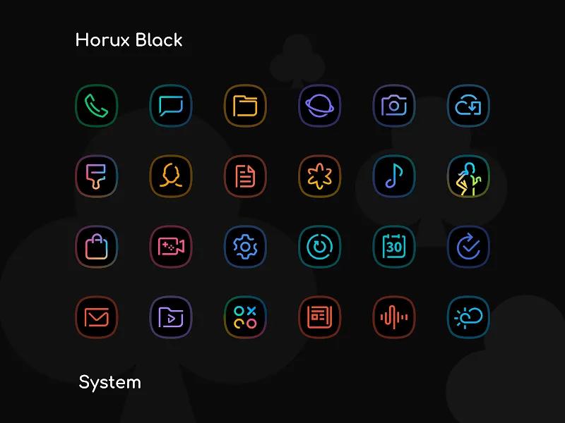 Horux Black - Icon Pack Screenshot 1