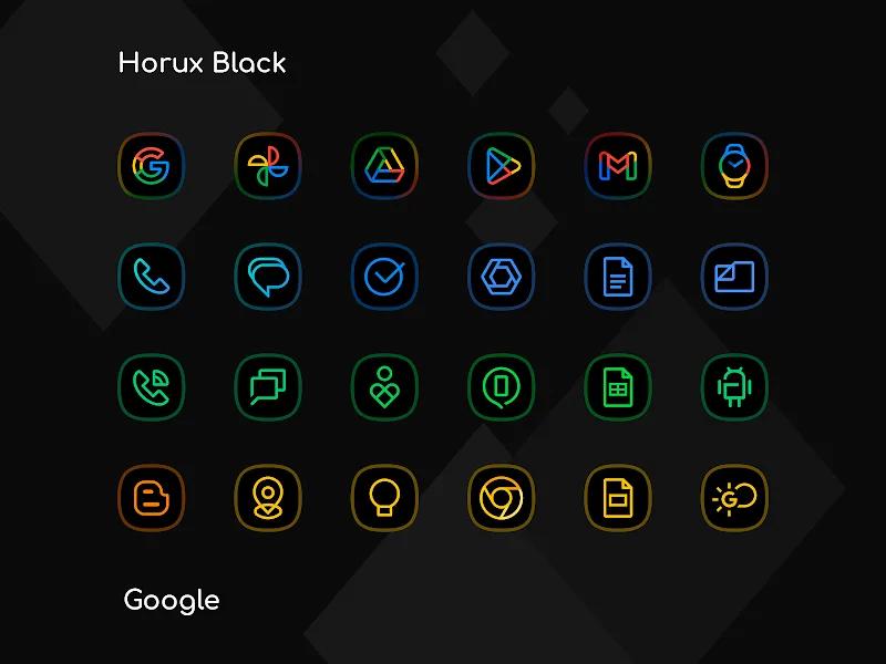 Horux Black - Icon Pack Screenshot 2