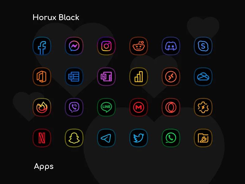 Horux Black - Icon Pack Screenshot 3