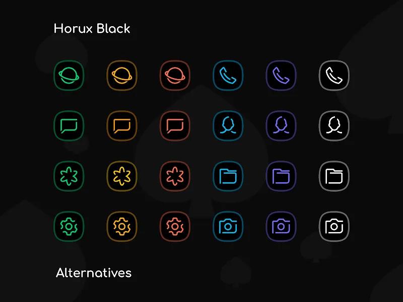 Horux Black - Icon Pack Screenshot 4